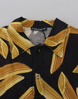 Dolce & Gabbana Black Linen Shirt with Penne Rigate Print