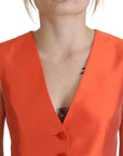 Dolce & Gabbana Elegant Orange Silk Waistcoat
