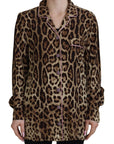 Dolce & Gabbana Elegant Silk Leopard Print Collared Top