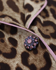 Dolce & Gabbana Elegant Silk Leopard Print Collared Top