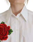 Dolce & Gabbana Elegant Floral Embroidered Silk Blend Shirt