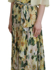 Dolce & Gabbana Floral Silk Pleated Maxi Dress