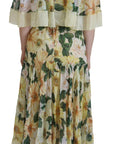 Dolce & Gabbana Floral Silk Pleated Maxi Dress