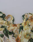 Dolce & Gabbana Floral Silk Pleated Maxi Dress