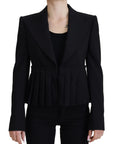 Dolce & Gabbana Elegant Black Stretch Wool Blazer