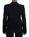 Dolce & Gabbana Elegant Black Stretch Wool Blazer