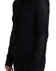 Dolce & Gabbana Elegant Black Wool Blend Button Down Jacket