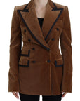 Dolce & Gabbana Elegant Double Breasted Brown Blazer Jacket