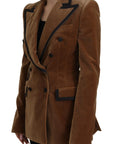 Dolce & Gabbana Elegant Double Breasted Brown Blazer Jacket