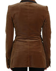 Dolce & Gabbana Elegant Double Breasted Brown Blazer Jacket