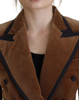 Dolce & Gabbana Elegant Double Breasted Brown Blazer Jacket
