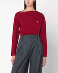 Vivienne Westwood Vivienne Westwood Brick red asymmetrical top with Orb logo