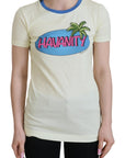Dolce & Gabbana Elegant Yellow Cotton Tee with Chic Print