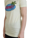 Dolce & Gabbana Elegant Yellow Cotton Tee with Chic Print