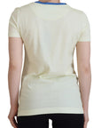 Dolce & Gabbana Elegant Yellow Cotton Tee with Chic Print