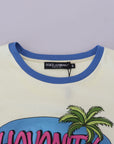 Dolce & Gabbana Elegant Yellow Cotton Tee with Chic Print
