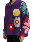 Dolce & Gabbana Elegant Purple Floral Pullover Sweater