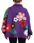 Dolce & Gabbana Elegant Purple Floral Pullover Sweater
