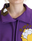 Dolce & Gabbana Elegant Purple Floral Pullover Sweater