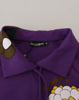Dolce & Gabbana Elegant Purple Floral Pullover Sweater