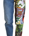 Dolce & Gabbana Patchwork Jacquard Blue Denim Luxury Jeans