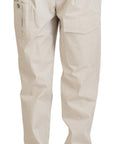 Dolce & Gabbana Chic Beige Cotton Trousers for Elegant Comfort