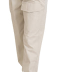 Dolce & Gabbana Chic Beige Cotton Trousers for Elegant Comfort