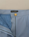 Dolce & Gabbana Elegant Light Blue Wool-Silk Blend Pants