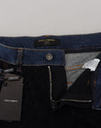 Dolce & Gabbana Elegant Floral Lace Front Denim