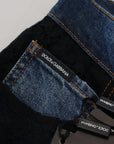 Dolce & Gabbana Elegant Floral Lace Front Denim