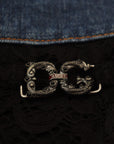 Dolce & Gabbana Elegant Floral Lace Front Denim
