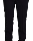 Dolce & Gabbana Elegant Black Wool-Silk Blend Trousers