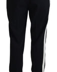Dolce & Gabbana Elegant Black Wool-Silk Blend Trousers
