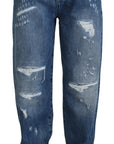 Dolce & Gabbana Elegant Tattered Denim Jeans