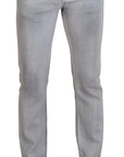 Dolce & Gabbana Elegant Gray Washed Cotton Blend Pants
