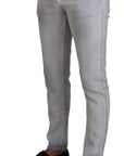 Dolce & Gabbana Elegant Gray Washed Cotton Blend Pants