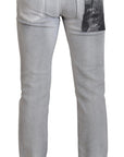 Dolce & Gabbana Elegant Gray Washed Cotton Blend Pants