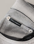 Dolce & Gabbana Elegant Gray Washed Cotton Blend Pants