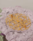 Dolce & Gabbana Elegant Purple Floral Silk Blend Brooch
