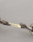 Dolce & Gabbana Elegant Sterling Silver Glass Brooch