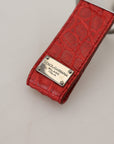 Dolce & Gabbana Chic Red Leather Keychain & Charm Accessory