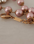 Dolce & Gabbana Elegant Gold Crystal Floral Statement Necklace