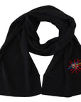Dolce & Gabbana Elegant Black Wool Scarf Wrap