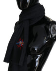 Dolce & Gabbana Elegant Black Wool Scarf Wrap