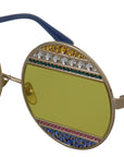 Dolce & Gabbana Crystal Embellished Gold Oval Sunglasses