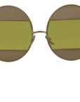 Dolce & Gabbana Crystal Embellished Gold Oval Sunglasses