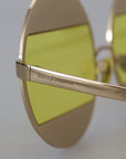 Dolce & Gabbana Crystal Embellished Gold Oval Sunglasses