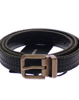 Dolce & Gabbana Elegant Blue Leather-Cotton Blend Men's Belt
