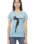 Trussardi Action Light Blue Cotton Women T-Shirt