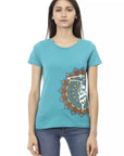 Trussardi Action Light Blue Cotton Women T-Shirt